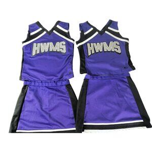 2 Twin Adult Cheerleader Uniform Outfits Halloween Costume 34" Tops 26" Skirts